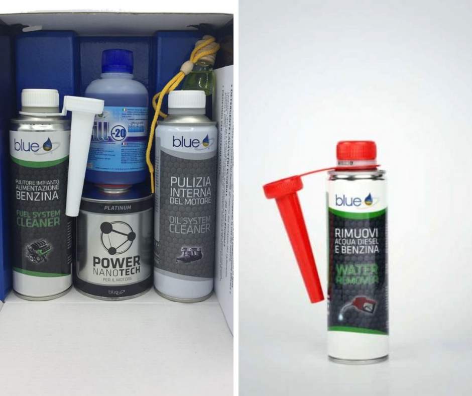 Kit tagliando benzina e rimuovi acqua - Additivi Blue